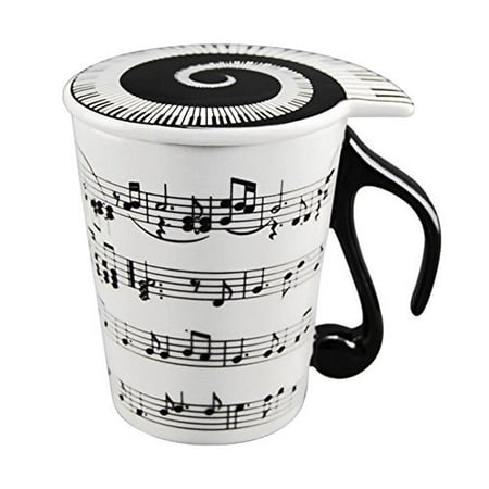 Hljgift Creative Ceramic Musician Coffee Mug Tea Cup With Lid Staves Music Notes As Valentines Day Gift Teacher Gift Walmart Com Walmart Com