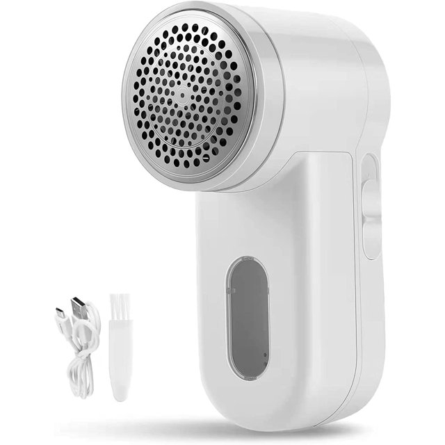 Woeilo Fabric Shaver, Rechargeable Lint Remover with 6-Blades, Dual Protection, Effectively and Quickly Remove Fuzz for Clothes, Sweater, Curtain, Socks, Couch, Blanket