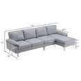 thumbnail image 4 of UBesGoo Modern & Contemporary Sectional Sofas, L Shaped Couch with Chaise Lounge with Metal Feet for Apartment Living Room Light Gray, 4 of 10