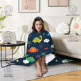 thumbnail image 4 of Wearable Blanket,DarkBlue Dinosaurs Clouds Rainbows Pattern Hooded Wearable Flannel Blanket for Adults & Teens,Winter Poncho Shawl Wrap Cape Cozy Anti-Pill,50"x60", 4 of 5