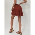thumbnail image 4 of Women Boho Ruffled Tiered Swing Beach Skorts Drawstring High Waisted Tennis Golf Y2K Short Skirt Orange Color L, 4 of 10
