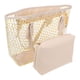 thumbnail image 5 of Bolso de mano transparente con cremallera y estampado de lunares para mujer, bolso de playa transparente con monedero interior (beige), 5 of 8