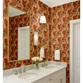 thumbnail image 3 of S4Sassy Removable Nature-Inspired Waterproof Wall Wrap, Textured Finish Wallcover, Modern Bold Roses Contact Paper For Walls, Cabinets, Dresser, Self Adhesive Vinyl Wallpaper Roll - Orange (25"X 60"), 3 of 8