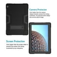thumbnail image 4 of Goldcherry for Lenovo Tab M10 TB-X605F Case Heavy Duty Shockproof Kids Friendly Silicone Cover With Kickstand For Lenovo Tab M10 10.1 Inch TB-X605F TB-X605L Tablet (Black+Black), 4 of 6