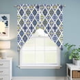 thumbnail image 6 of Swag Valance Curtains for Windows, Bohemia Style Light Filtering Kitchen Curtains with Rod Pocket, Abstract Middle Century Aztec Pattern Blue Window Treatment Valances for Living Room, 28x36 - 2 PCS, 6 of 9