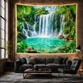 thumbnail image 6 of Lush Tropical Waterfall Cascading in a Rainforest Scene, Peaceful Coastal Style for Nature Enthusiasts, Wall Art Home Decor, Housewarming Gift, Tapestry Wall Hanging for Bedroom and Living Room, 6 of 7