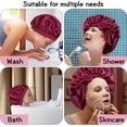 thumbnail image 4 of Gorro de noche de satén, gorro de dormir de satén, gorro de ducha ajustable, gorro elástico, gorro de dormir para mujer para dormir, ducha, cuidado del cabello, spa, peluquerías (rojo), 4 of 5