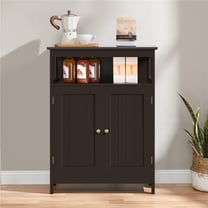 Alden Design Bathroom Storage Cabinet w/Adjustable Shelf, Espresso