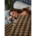 thumbnail image 3 of Brown Black Plaid Flat Sheets Only Full Size, Soft Breathable Bed Top Sheets for Mattress, Vintage Rustic Star Buffalo Check Luxury Bedding Flat Sheets for Home Hotel Bedroom Bed Protection, 3 of 9