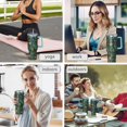 thumbnail image 5 of 1pc Peacock Blue 40oz Tumbler with Straw & Handle - Insulated Stainless Steel Cup | Holiday Gift for Man Women (Christmas, Valentine's, Birthday), 5 of 5