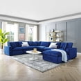 thumbnail image 1 of Modway Commix Down Filled Overstuffed Performance Velvet 7-Piece Sectional Sofa in Navy, 1 of 10