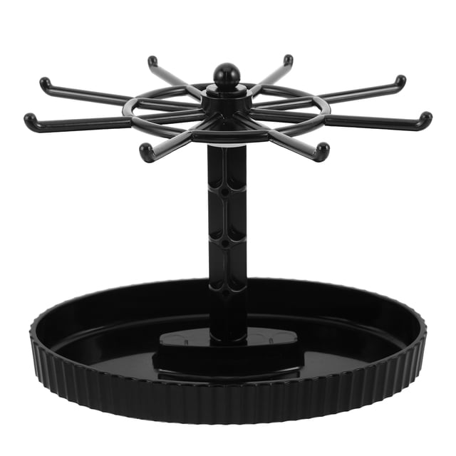 MERRYHAPY Organizador Giratorio De Joyas Negro Con Estructura Desmontable Para Collares Pendientes Y Llaveros