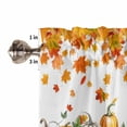 thumbnail image 4 of Orange Thanksgiving Valances for Windows Farmhouse Kitchen Curtains Valances Rod Pocket Valance Curtains for Kitchen Windows Fall Maple Leaves Cat Pumpkin Fall Window Valances for Bathroom 42"x12", 4 of 6