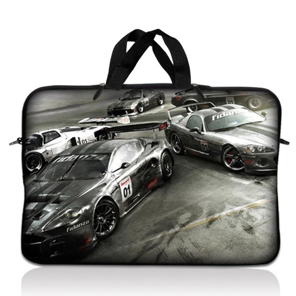 LSS 17 inch Laptop Sleeve Bag Carrying Case Pouch with Handle for 17.4" 17.3" 17" 16" Apple Macbook, GW, Acer, Asus, Dell, Hp, Sony, Toshiba, Racing Cars