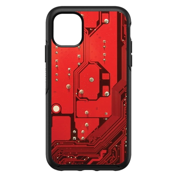 DistinctInk Custom SKIN / DECAL compatible with OtterBox Symmetry for iPhone 11 Pro (5.8" Screen) - Red Circuit Board Image - Printed Circuit Board Image