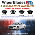 thumbnail image 2 of 2021 Chevrolet Malibu Beam Wiper Blades Wipers w/2yr Warranty (Set of 2) (WiperBladesUSA), 2 of 5