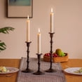 thumbnail image 5 of Candle Holder Black Candlestick Holders Set of 18 Iron Metal Candle Holders for Candlesticks Vintage Candle Stick Holders Decor for Home Farmhouse Kitchen Fireplace Mantle Bathroom, 5 of 7