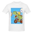 thumbnail image 4 of Bingfone Dinosaur Riding A Motorcycle Men'S Loose Fit Short-Sleeve Pocket T-Shirt, 4 of 7