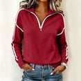 thumbnail image 6 of Gytharion Women's Half Zip Pullover Sweaters Plus Size Soild Color Lapel Long Sleeve Knit Sweaters Business Work Casual Blouses, 6 of 8