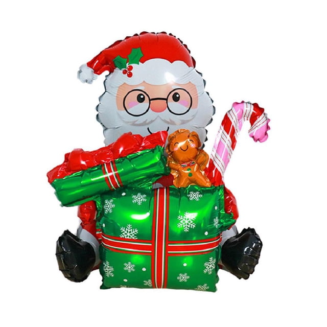Globo de aluminio EZLIFE de Papá Noel de 24 x 25 pulgadas para decoración navideña