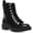 Black, variant on Dolce Vita Womens Oderra Faux Fur Ankle Combat & Lace-up Boots