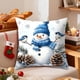 thumbnail image 5 of Uuiauoio Christmas Holiday Pillow Covers Linen Cushion Cases Santa Snowman Reindeer Pattern Decorative Throw Pillow for Sofa Bed Living Room Home Decor Festive Seasonal Accent, 5 of 6