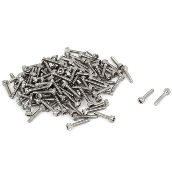 100 Pcs 10mm Long M1.6x8mmx0.35mm Stainless Steel Hex Socket Head Cap Screws