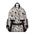 thumbnail image 2 of Orange Green White Checkerboard Checkered Pattern Backpack for School,Cute School Bag,Schoolbag with Adjustable Shoulder Straps & Padded Back,15.25"x11.5"x5.25", 2 of 4