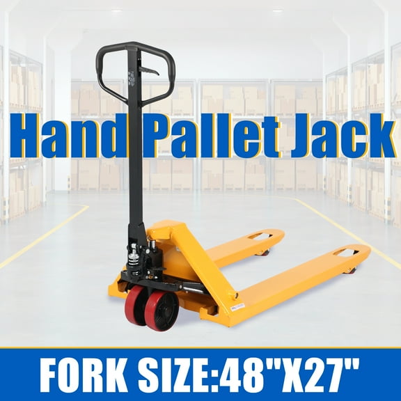 APOLLOLIFT 3" Lowered Height Manual Pallet Jack Hand Pallet Truck 5500lbs Cap. 48"L×27"W Fork