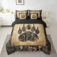 thumbnail image 3 of Rustic Farmhouse Bedding Sets King 7 Piece Camo Bear Paw Comforter Set Woodland Hunting Camouflage Animal Bed In A Bag Men,Retro Cabin Wildlife Sheet Set With Comforter, 3 of 6