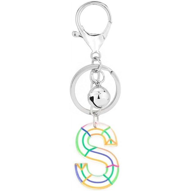 Letter Keychain,26 Letters A-Z Decorative Letter Keychain,Name Keychain for Women Girls Men Teenager Gift