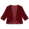 thumbnail image 3 of Alvivi Women Chiffon Cardigan Elegant Solid Bolero Shrug Blouse Sheer Cropped Tops S-5XL, 3 of 5