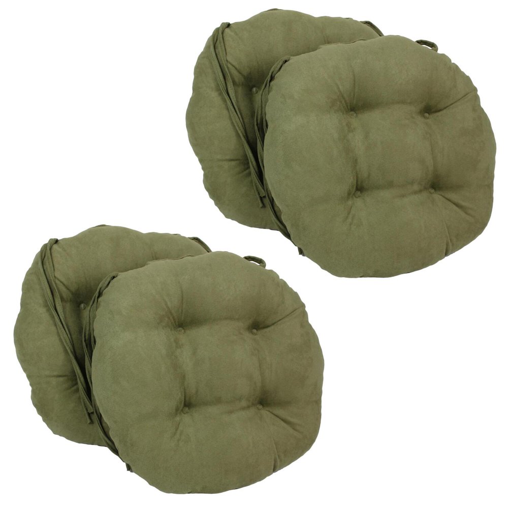 16inch Solid Micro Suede Round Tufted Chair Cushions (Set of 4)Color