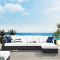 thumbnail image 2 of Modular Lounge Sectional Sofa Set, Gray White, Aluminum Metal, Outdoor Patio Balcony Cafe Bistro Garden Hospitality Restaurant, Modern Contemporary HB36638, 2 of 8