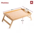 thumbnail image 4 of Mesa Plegable para Cama de Bambú Ultrachef, Bandeja para Desayunar o Trabajar con Asas Portátil, Charola de Servicio Multifuncional, Medidas: 45cmx31cm, 1 Pieza, 4 of 9