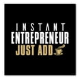 thumbnail image 1 of DistinctInk Custom Bumper Sticker - 3" x 3" Decorative Decal - Black Background - Instant Entrepreneur Just Add Coffee, 1 of 2
