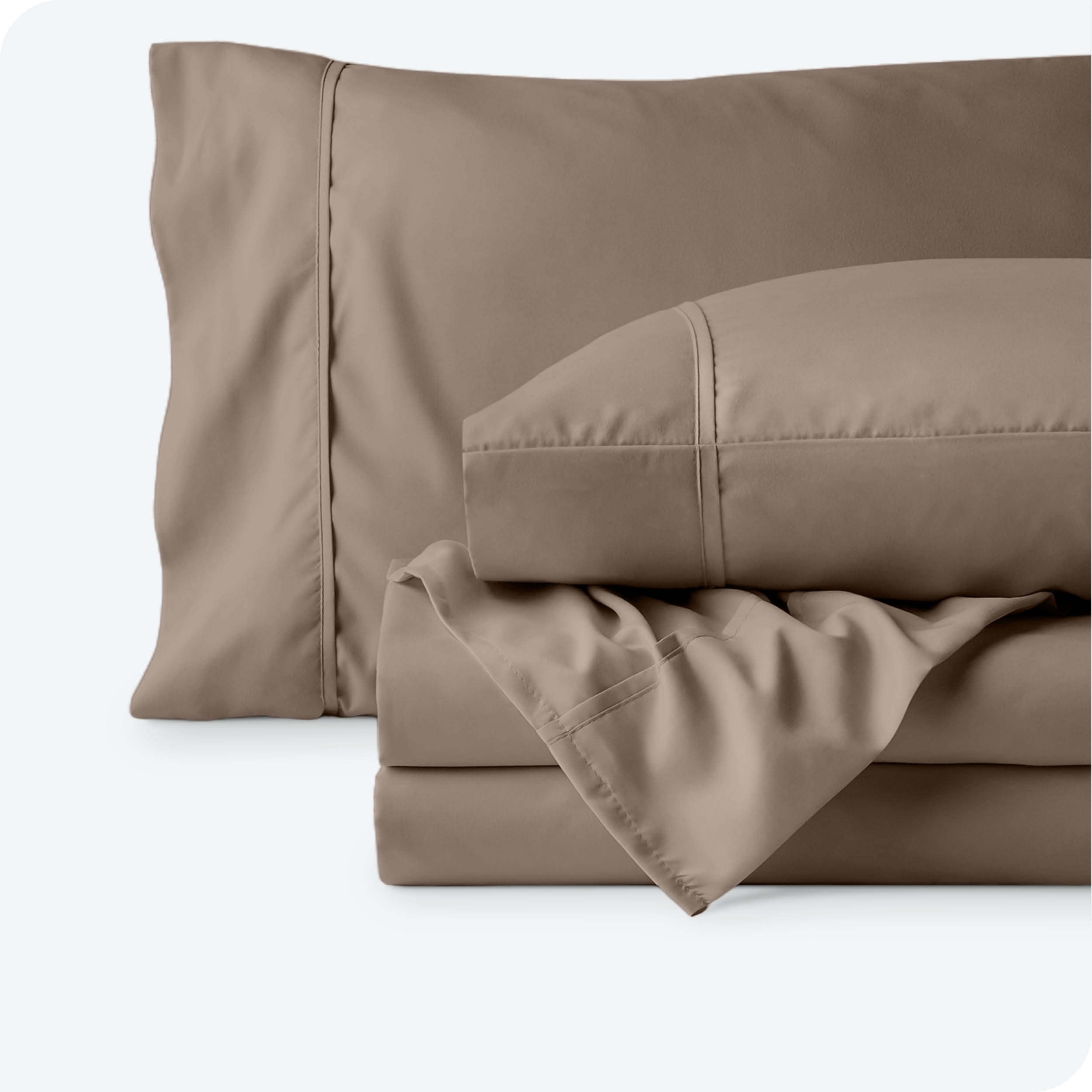 Bare Home Taupe Microfiber Sheet Set, Wrinkle Resistant, Deep Pocket, Full