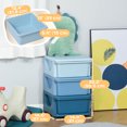 thumbnail image 3 of Qaba 3 Tier Kids Toy Organizer with 3 Plastic Storage Bins, Blue, 3 of 10