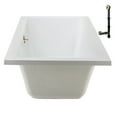 thumbnail image 6 of Streamline N-4140-715-PBR 66 in. x 34 in. Acrylic Soaking Drop-In Bathtub in Glossy White, With External Drain in Polished Brass, 6 of 12