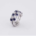 thumbnail image 3 of Silver & Stone Jewels Round Blue CZ Hoop Earrings with Sterling Silver Finish Classic Jewelry for Women, 3 of 5