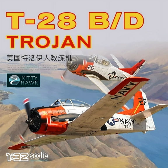 Kitty Hawk Assembled Plastic Aircraft Model Kit KH32014 T-28B/D Trojan Trainer 1/32 Scale