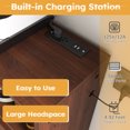 thumbnail image 3 of Folding Dining Table Set of 2, Multifunctional Expandable Table with Wall-Mounted Sideboard and Charging Station, Kitchen Table Set with Locked Wheels for Small Apartments,, 3 of 8