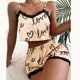 thumbnail image 1 of Conjunto de pijama con estampado de corazón de amor para mujer, ropa de dormir Sexy con cuello en V, Top con tirantes, pantalones cortos, conjunto de 2 piezas, 1 of 3