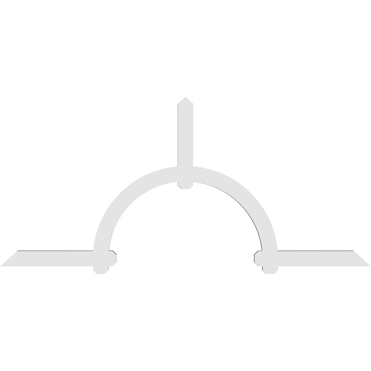96"W x 44"H x 2"D x 4"F, 11/12 Pitch, Ericson Architectural Grade PVC Gable Bracket