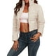 thumbnail image 4 of VISgogo, chaqueta corta para mujer, chaquetas de plumón de Color sólido a la moda, abrigo acolchado recortado, abrigo cálido de invierno VISgogo moda, 4 of 6