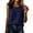 *Navy, variant on Women's Tank Top Sleeveless Color Fashion Design Cotton Linen Top Navy XL
