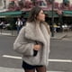 thumbnail image 2 of Abrigo de piel esponjosa degradada para mujer, chaqueta de piel de zorro sintética con cuello de piel grande de lujo, abrigos para mujer 2024, 2 of 5