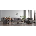 thumbnail image 5 of Ottomanson 65" Convertible Loveseat Sleeper with Storage, Modern Suede Sofa for Small Spaces, Gray, 5 of 5