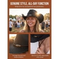 thumbnail image 5 of Gustave Straw Cowboy Hat for Women Men Western Cowgirl Sun Hat Wide Brim Summer Beach Hat with Windproof Chin Strap - Coffee, 5 of 7