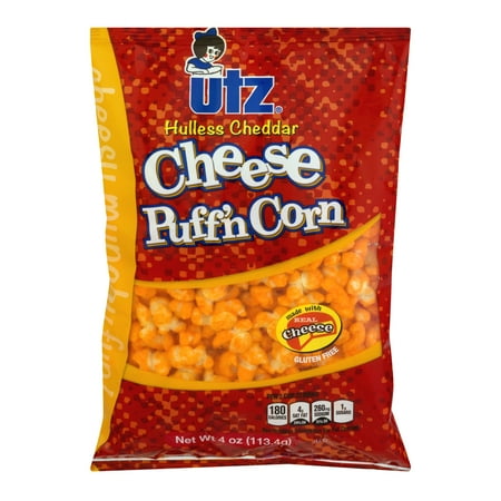 Utz Puff'n Corn Hulless Cheddar Popcorn, 4 Oz.